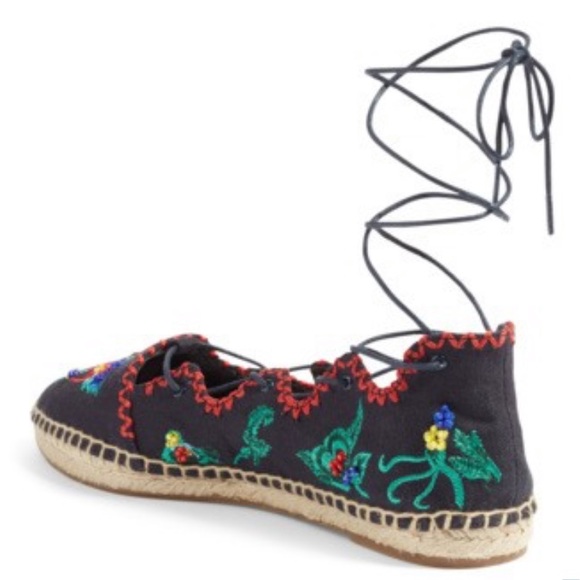 NEW Tory Burch Sonoma Embroidered Ghillie Flat 6 - Picture 2 of 8